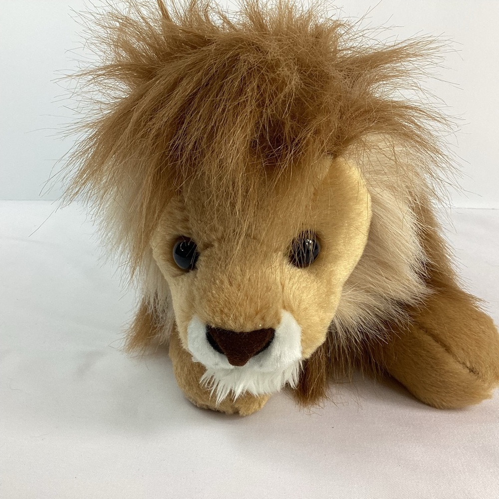 Plush Lion 12” Long Stuffed Animal Kingdom Jungle Safari Tan Mane - Picture 3 of 7